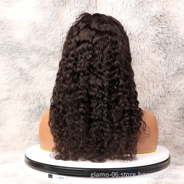 water wave 180% density 100 percent human hair wig afro kinky curly virgin brazilian front lace wig for sale